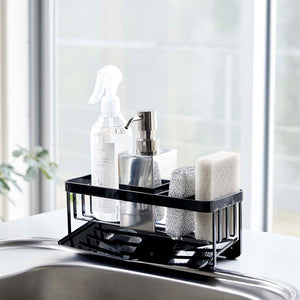 Sponge & Bottle Holder, Steel-Sponge Holder-Yamazaki Home-Black-santoku nyc