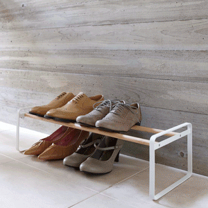 Stackable Shoe Rack H 7", Steel-Shoe Rack-Yamazaki Home-santoku nyc