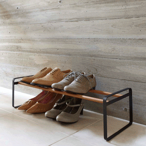 Stackable Shoe Rack H 7", Steel-Shoe Rack-Yamazaki Home-santoku nyc