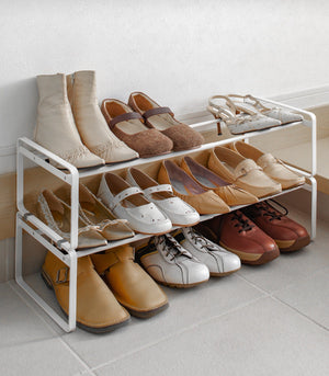 Stackable Shoe Rack H 7", Steel-Shoe Rack-Yamazaki Home-santoku nyc