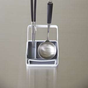 Lid & Ladle Stand Large, Steel - Yamazaki Home-Stovetop-Yamazaki Home-White-santoku nyc