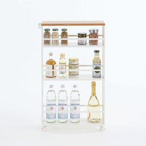 Slim Storage Cart (32" H) - Steel-Rolling Carts-Yamazaki Home-santoku nyc