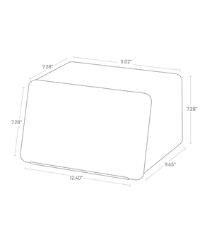 Steel and Wood Bread Box with Cutting Board TOWER Yamazaki Home Dimensions