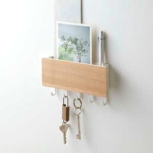 Magnetic Key Rack - Steel + Wood-Key Storage-Yamazaki Home-santoku nyc