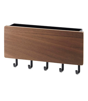 Magnetic Key Rack - Steel + Wood-Key Storage-Yamazaki Home-Walnut-santoku nyc