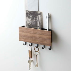 Magnetic Key Rack - Steel + Wood-Key Storage-Yamazaki Home-santoku nyc