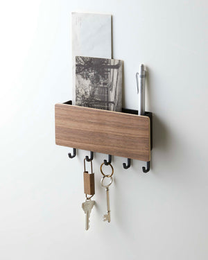 Magnetic Key Rack - Steel + Wood-Key Storage-Yamazaki Home-santoku nyc