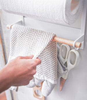 Magnetic Kitchen Organizer - Steel + Wood-Magnetic Organizer-Yamazaki Home-santoku nyc