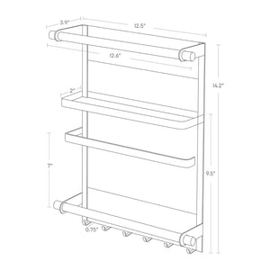 Magnetic Kitchen Organizer - Steel + Wood TOSCA Yamazaki Home