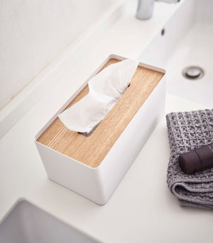 Rectangle Tissue Box Cover, Steel-Tissue Case-Yamazaki Home-santoku nyc