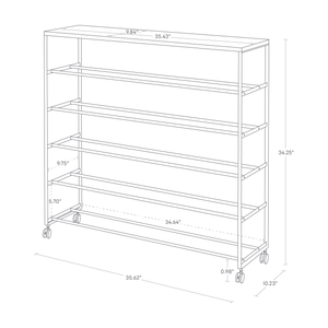 Steel + Wood Rolling Five-Tier Shoe Rack - Yamazaki Home-Shoe Rack-Yamazaki Home-SANTOKU NYC