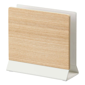 Steel & Wood Slim Laptop Stand-Remote Control & Tablet Organizer-Yamazaki Home-Ash-santoku nyc