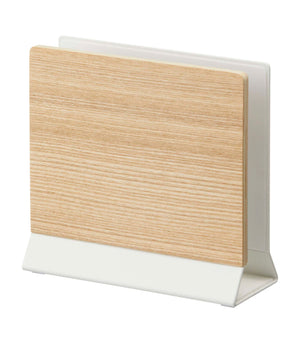 Steel & Wood Slim Laptop Stand-Remote Control & Tablet Organizer-Yamazaki Home-Ash-santoku nyc