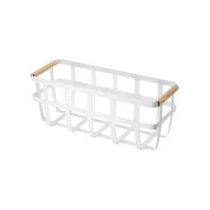 Small Storage Basket, Steel + Wood - Yamazaki Home-Baskets and Bins-Yamazaki Home-santoku nyc