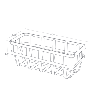 Small Storage Basket, Steel + Wood - Yamazaki Home-Baskets and Bins-Yamazaki Home-santoku nyc