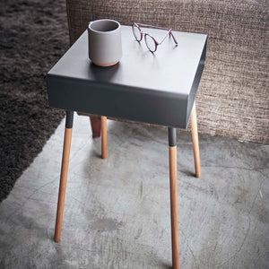 Steel & Wood Storage Table Two Sizes-End + Side Tables-Yamazaki Home-santoku nyc