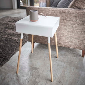 Steel & Wood Storage Table Two Sizes-End + Side Tables-Yamazaki Home-santoku nyc