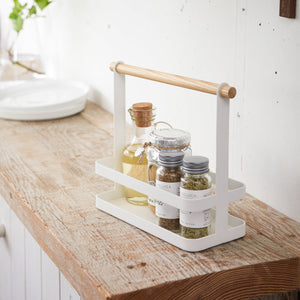 Steel & Wood Tabletop Storage Caddy-Tabletop-Yamazaki Home-santoku nyc