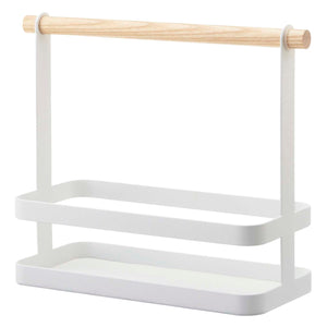 Steel & Wood Tabletop Storage Caddy-Tabletop-Yamazaki Home-santoku nyc