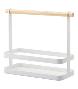 Steel & Wood Tabletop Storage Caddy-Tabletop-Yamazaki Home-santoku nyc