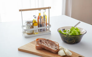Steel & Wood Tabletop Storage Caddy-Tabletop-Yamazaki Home-santoku nyc