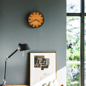 Steel & Wood Wall Clock-Wall Clock-Yamazaki Home-santoku nyc