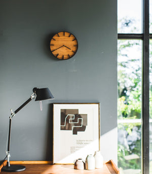 Steel & Wood Wall Clock - Yamazaki Home-Wall Clock-Yamazaki Home-Walnut-SANTOKU NYC