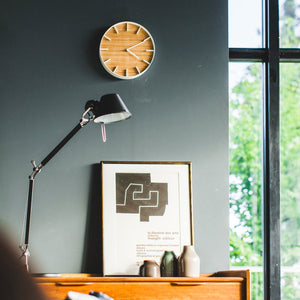 Steel & Wood Wall Clock-Wall Clock-Yamazaki Home-santoku nyc