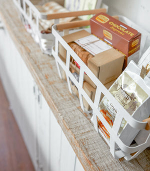 Steel & Wood Storage Basket S/M - Yamazaki Home-Baskets and Bins-Yamazaki Home-santoku nyc