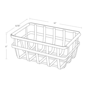 Steel & Wood Storage Basket S/M - Yamazaki Home-Baskets and Bins-Yamazaki Home-santoku nyc