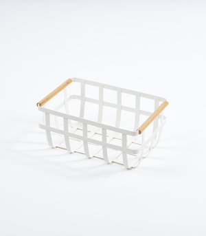 Steel & Wood Storage Basket S/M - Yamazaki Home-Baskets and Bins-Yamazaki Home-santoku nyc