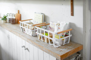 Steel & Wood Storage Basket S/M - Yamazaki Home-Baskets and Bins-Yamazaki Home-santoku nyc