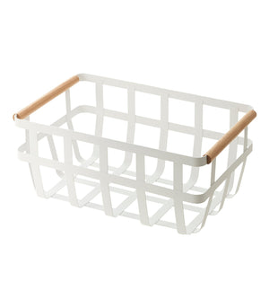 Steel & Wood Storage Basket S/M - Yamazaki Home-Baskets and Bins-Yamazaki Home-Medium-santoku nyc