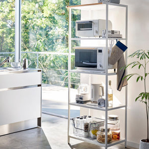 Storage Rack: Three Sizes, Steel-Shelving-Yamazaki Home-35-Inch-White-santoku nyc
