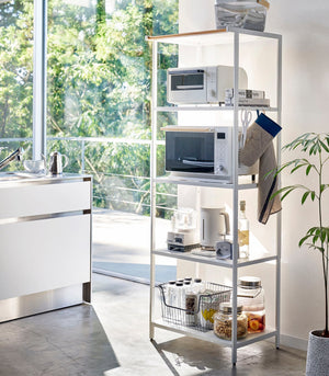 Storage Rack: Three Sizes, Steel-Shelving-Yamazaki Home-35-Inch-White-santoku nyc