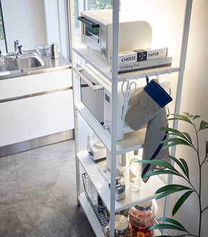 Storage Rack: Three Sizes, Steel-Shelving-Yamazaki Home-35-Inch-White-santoku nyc