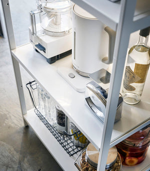 Storage Rack: Three Sizes, Steel-Shelving-Yamazaki Home-35-Inch-White-santoku nyc