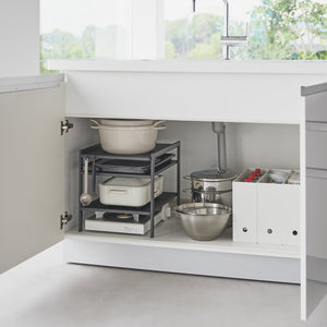 Three-Tier Cabinet Storage Rack 14" H, Steel - Yamazaki Home-Shelving-Yamazaki Home-Black-santoku nyc