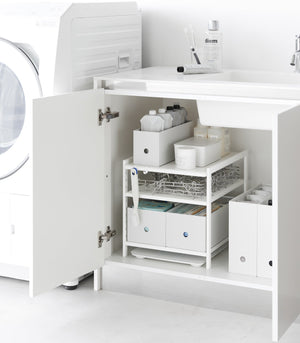 Three-Tier Cabinet Storage Rack 14" H, Steel - Yamazaki Home-Shelving-Yamazaki Home-White-santoku nyc