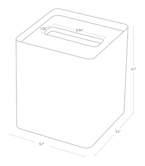 Square Tissue Box Cover, Steel - Yamazaki Home-Tissue Case-Yamazaki Home-santoku nyc