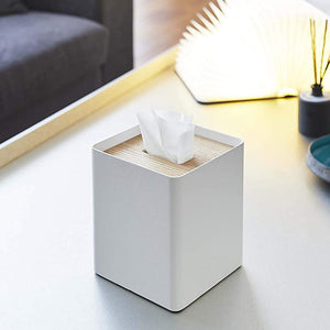 Square Tissue Box Cover, Steel - Yamazaki Home-Tissue Case-Yamazaki Home-santoku nyc