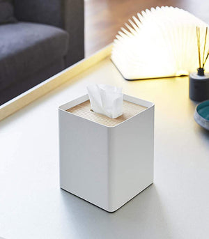 Square Tissue Box Cover, Steel - Yamazaki Home-Tissue Case-Yamazaki Home-santoku nyc