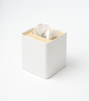 Square Tissue Box Cover, Steel-Tissue Case-Yamazaki Home-santoku nyc