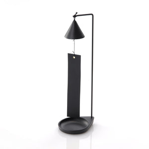 Triangle Tabletop Cast Iron Wind Chime - Chushin Kobo-Bells-santoku nyc-Black-santoku nyc