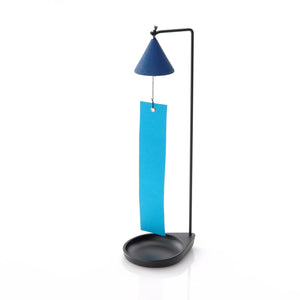 Triangle Tabletop Cast Iron Wind Chime - Chushin Kobo-Bells-santoku nyc-Blue-santoku nyc