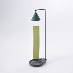 Triangle Tabletop Cast Iron Wind Chime - Chushin Kobo-Bells-santoku nyc-Green-santoku nyc