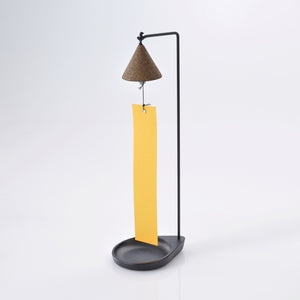 Triangle Tabletop Cast Iron Wind Chime - Chushin Kobo-Bells-santoku nyc-Yellow-santoku nyc