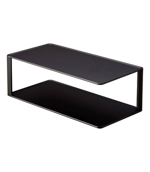 Two Tier Cabinet Organizer, Steel-Dish Organizer-Yamazaki Home-Black-santoku nyc