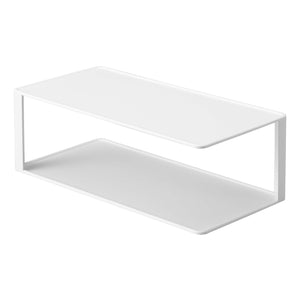 Two Tier Cabinet Organizer, Steel-Dish Organizer-Yamazaki Home-White-santoku nyc