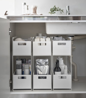 Two-Tier Cabinet Storage Basket - Yamazaki Home-Baskets and Bins-Yamazaki Home-santoku nyc